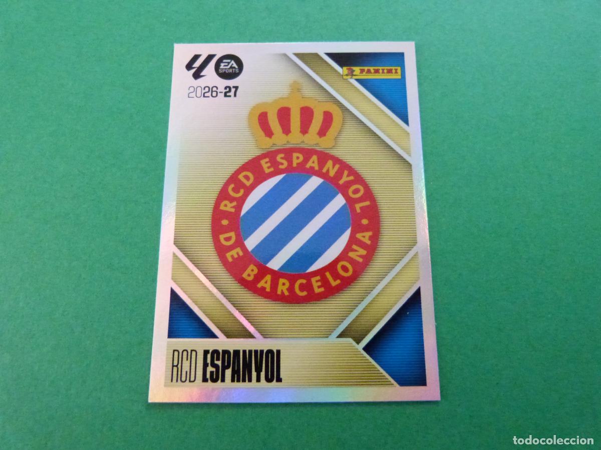 Figurine di Calcio: CROMO FUTBOL ESCUDO R.C.D. ESPA&Ntilde;OL-ESPANYOL SIN PEGAR N&ordm; 1 LIGA ESTE 2026-2027/26-27 PANINI