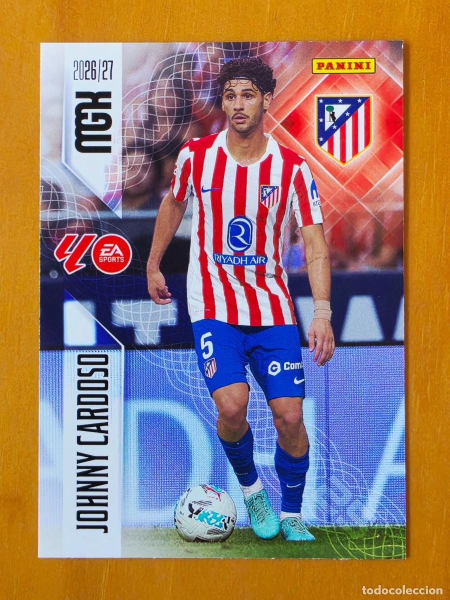 Cromos de f&uacute;tbol: 66 Johnny Cardoso, Atl&eacute;tico de Madrid, Panini Megacracks MGK 2026 2027 26 27