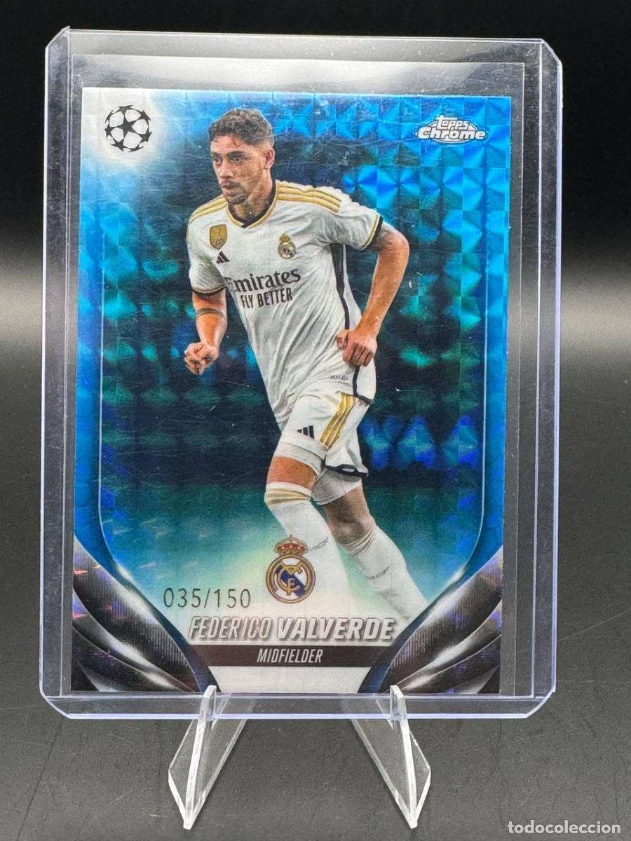Cromos de f&uacute;tbol: Fede Valverde Chrome Blue numerada 035/150