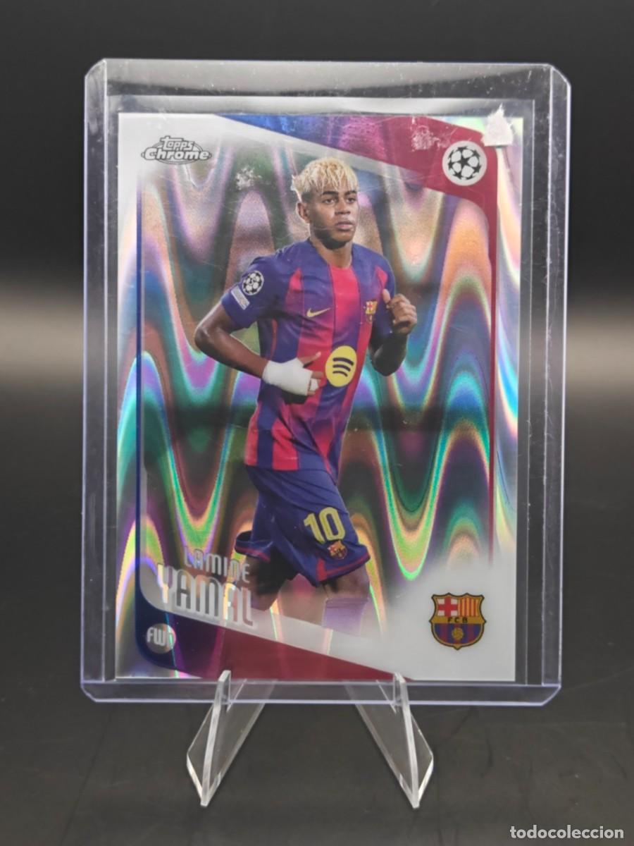 Cromos de f&uacute;tbol: Lamine Yamal Topps Chrome #10 Ray Wave