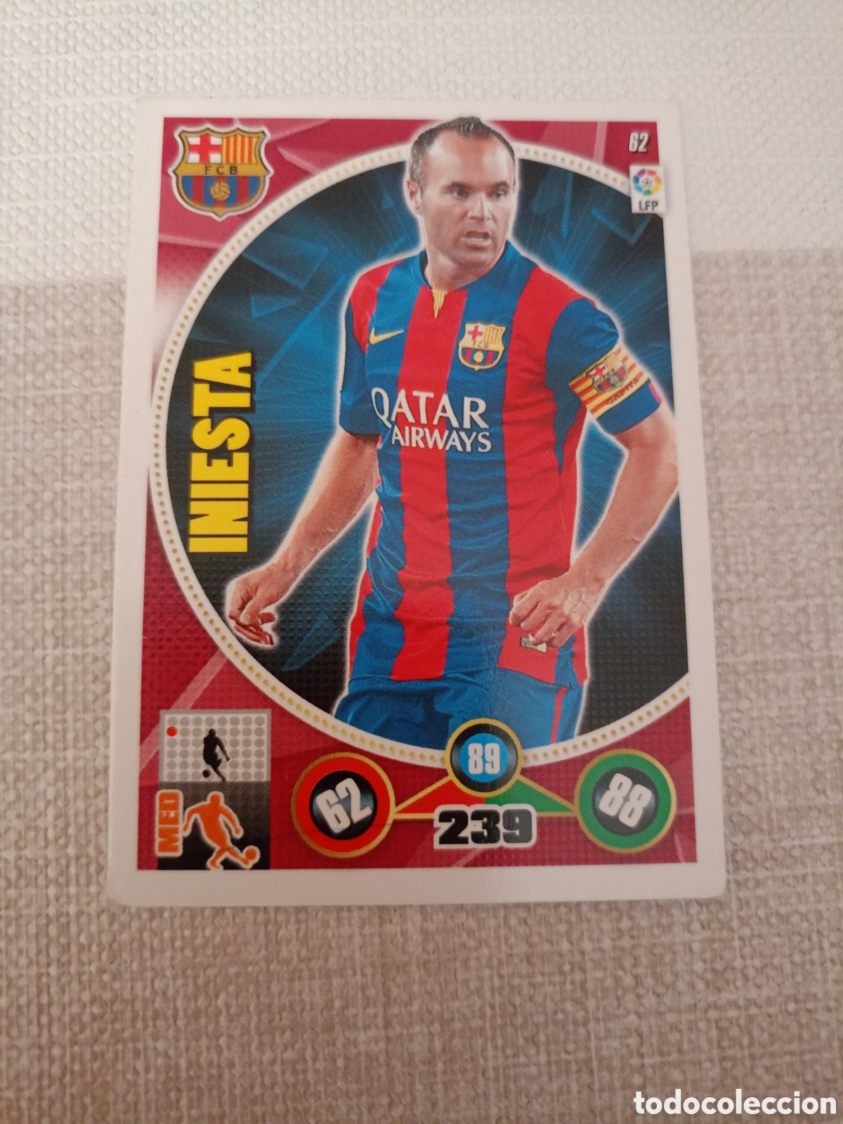 Cartes &agrave; collectionner de Football: # Barcelona 62 INIESTA Adrenalyn 2014-15