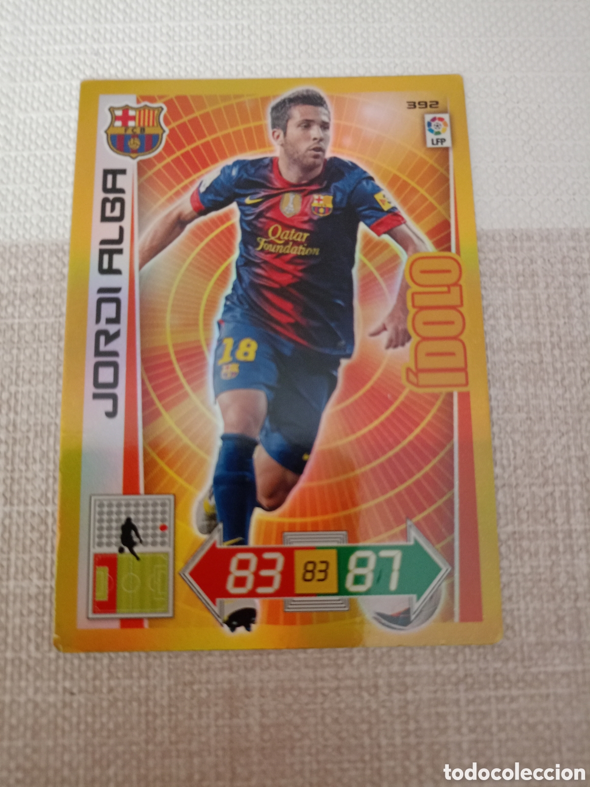 Cartes &agrave; collectionner de Football: # &Iacute;dolo 392 JORDI ALBA Adrenalyn 2012-13