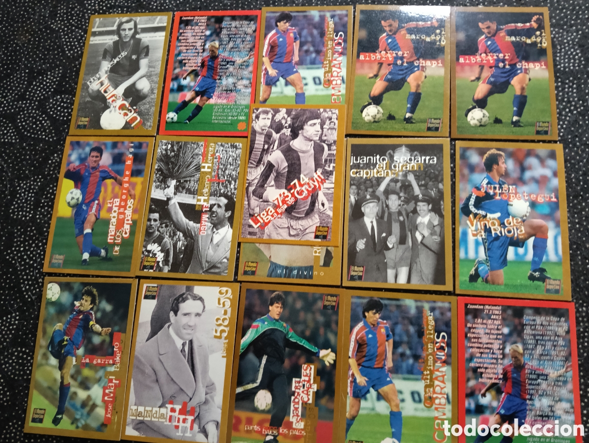 Cromos de f&uacute;tbol: FICHAS EL MUNDO DEPORTIVO - F.C. BARCELONA JOHAN CRUYFF JUNTO CON 15 CROMOS M&Aacute;S, TODOS EN BUEN ESTAD