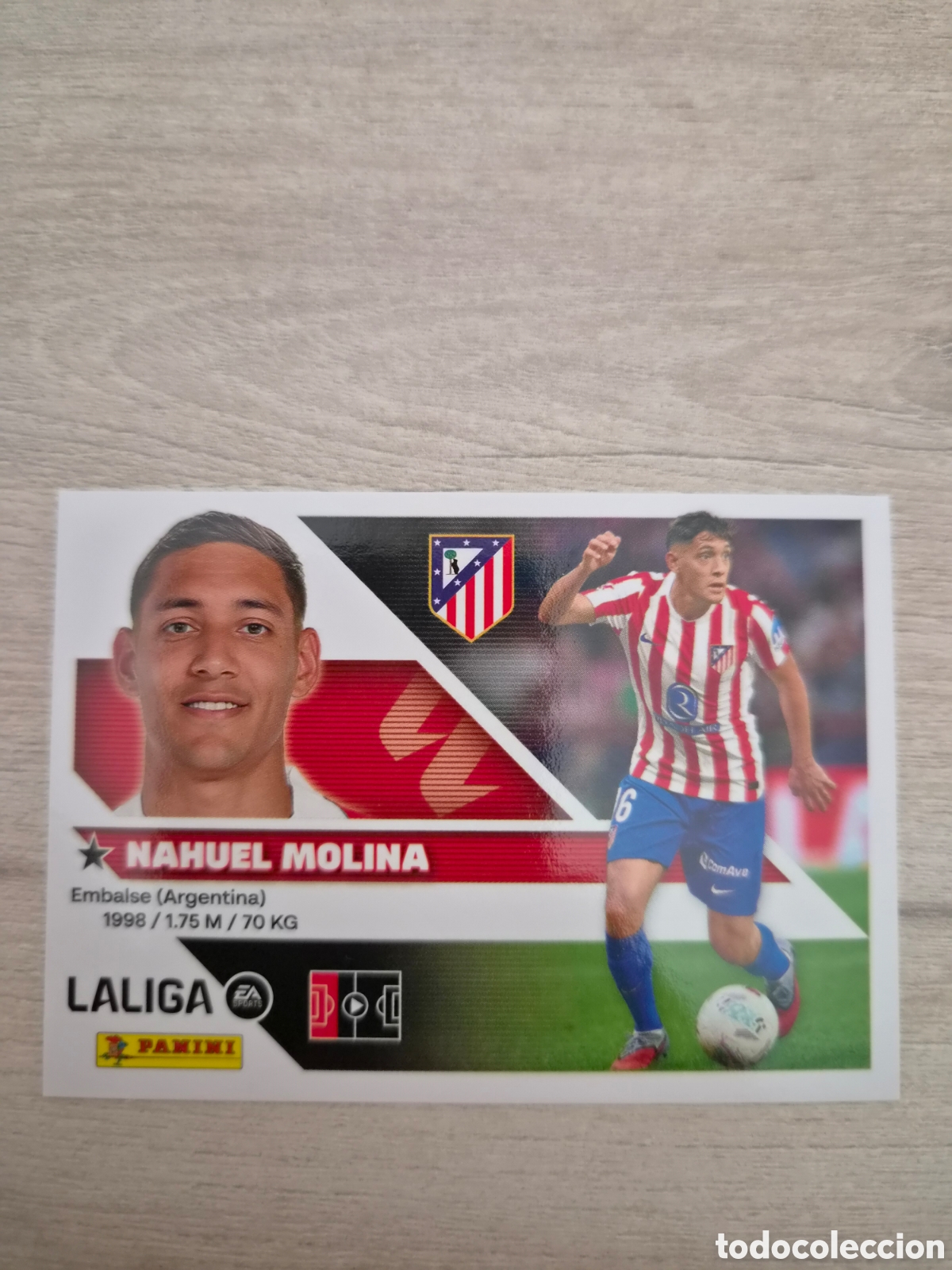 Cromos de f&uacute;tbol: N&deg;6 Atl&eacute;tico de Madrid Nahuel Molina Liga Este 26/27