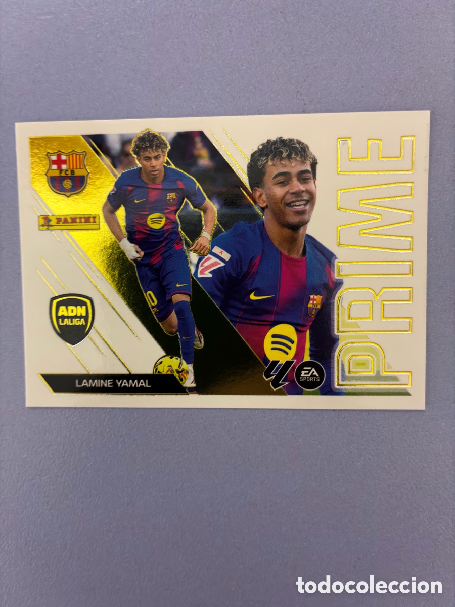 Cromos de f&uacute;tbol: Cromo Lamine Yamal ADN LaLiga / PRIME N&ordm; 6 - Liga Este 26-27 Panini (Especial Dorado, Sin Pegar)