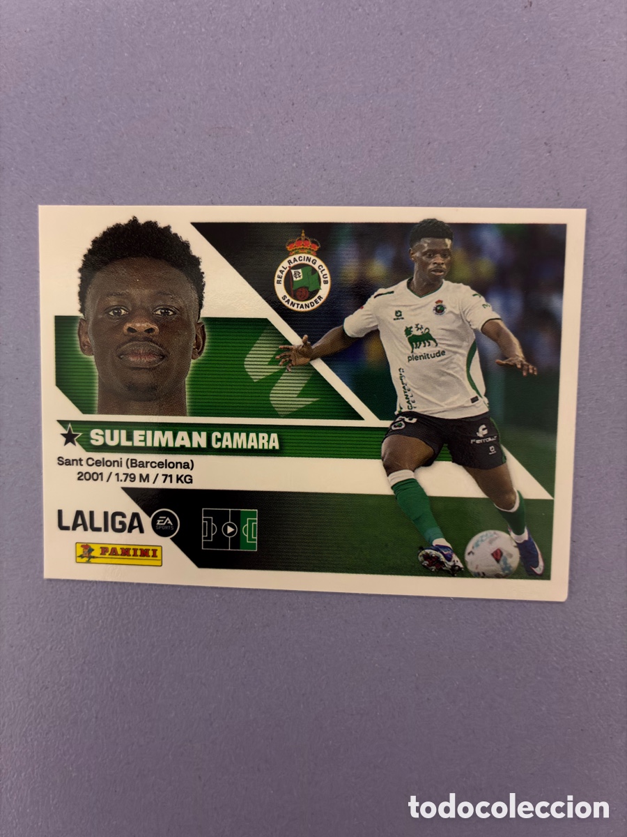 Cromos de f&uacute;tbol: Cromo Suleiman Camara (Racing de Santander) N&ordm; 15 - Liga Este 2026-27 Panini (Sin Pegar)