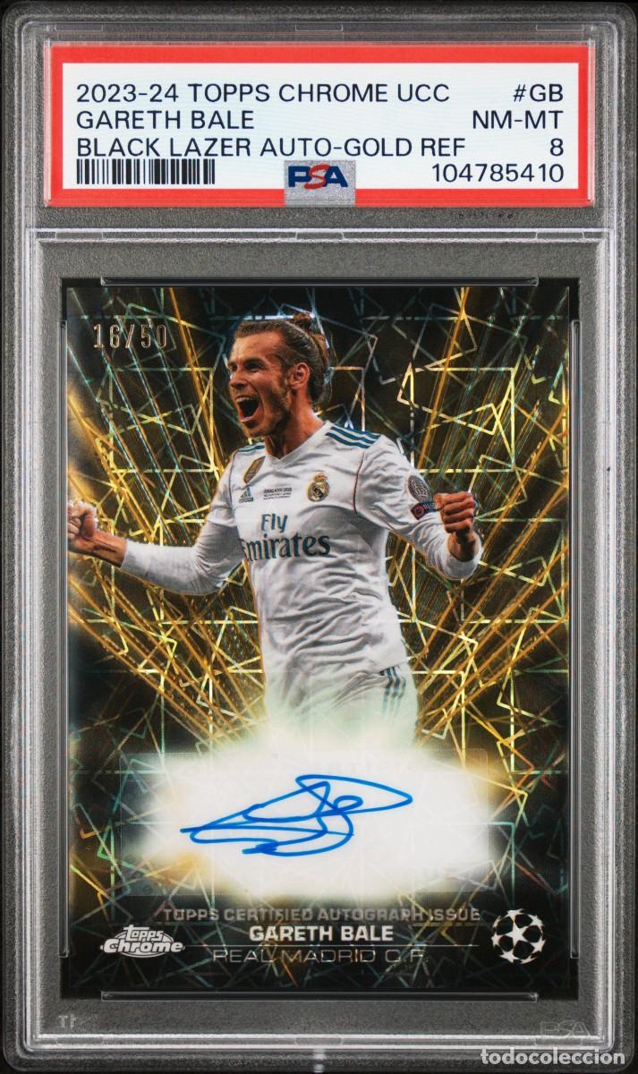Cromos de f&uacute;tbol: Bale #GB 16/50 Real Madrid Topps Chrome Black Lazer Auto Refractor 2023 24 PSA 8
