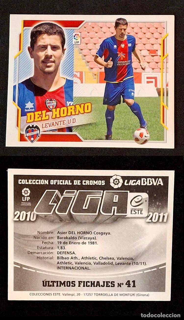 Cromos de Futebol: Ultimos Fichajes 41 ASIER DEL HORNO, LEVANTE 2010-2011 Liga Colecciones Este