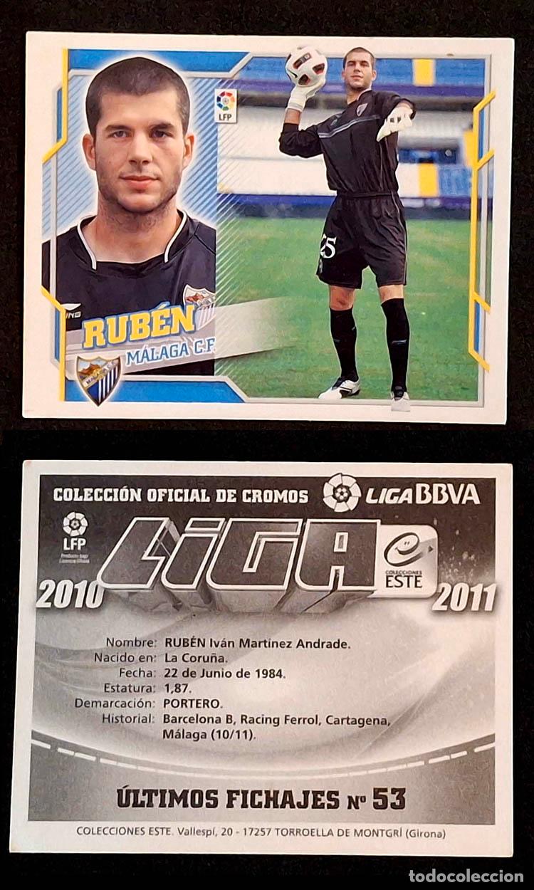 Cromos de Futebol: Ultimos Fichajes 53 RUBEN, MALAGA 2010-2011 Liga Colecciones Este