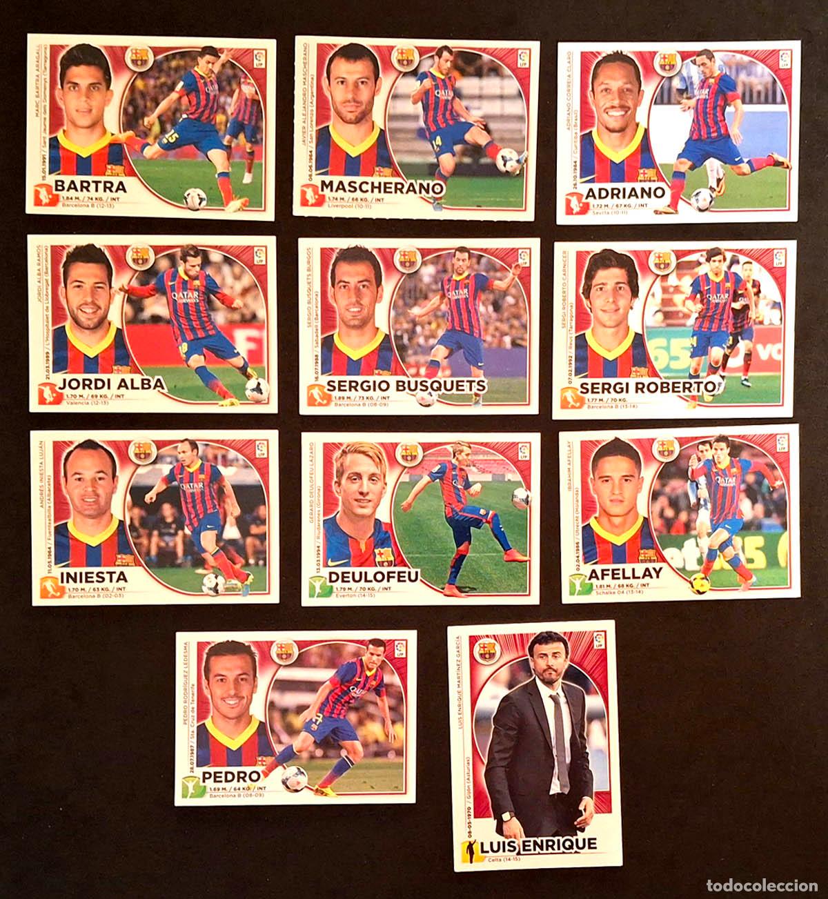 Figurine di Calcio: FC BARCELONA 11 cromos 2014-2015 Liga Colecciones Este