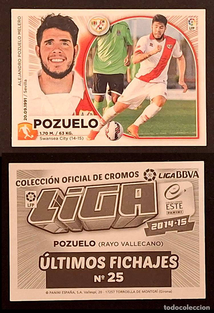 Cromos de f&uacute;tbol: ULTIMOS FICHAJES 25 POZUELO, RAYO VLLECANO 2014-2015 Liga Colecciones Este