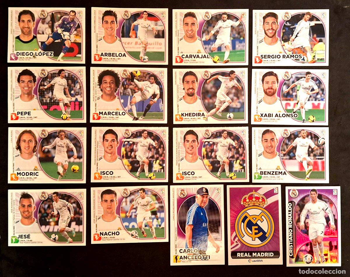 Cromos de f&uacute;tbol: REAL MADRID 17 cromos 2014-2015 Liga Colecciones Este