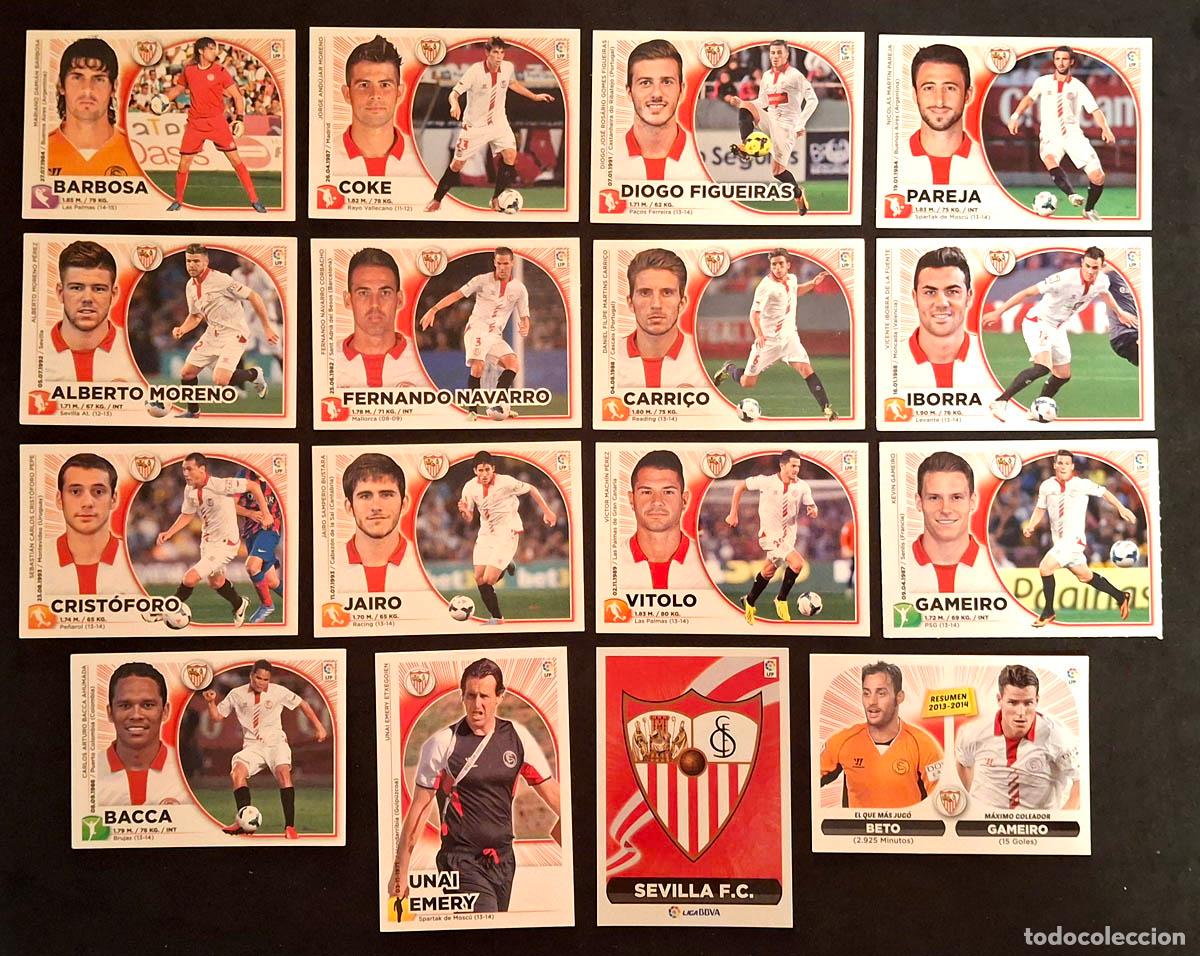 Cromos de f&uacute;tbol: SEVILLA 16 cromos 2014-2015 Liga Colecciones Este