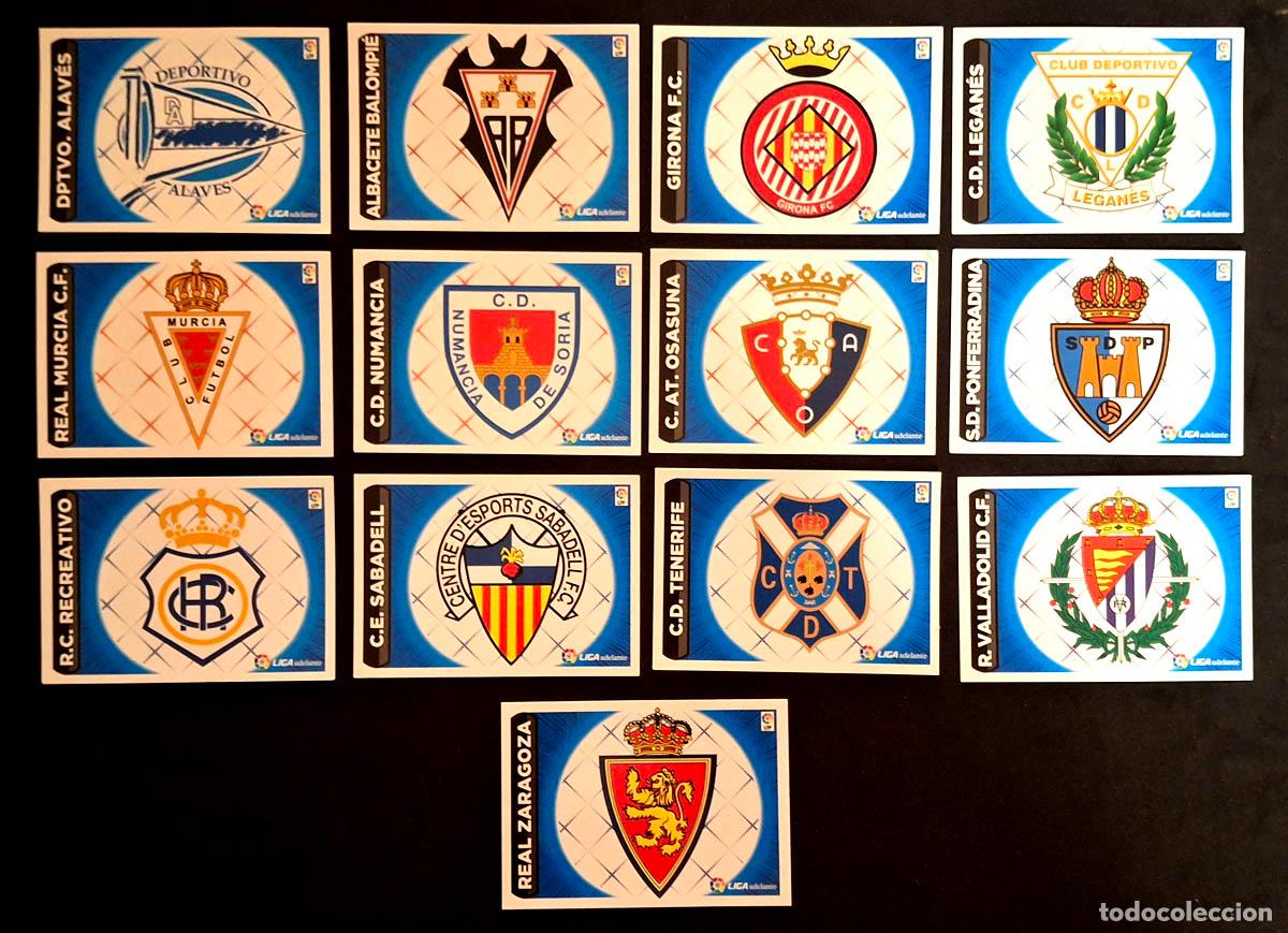 Cromos de f&uacute;tbol: ESCUDOS DE SEGUNDA DIVISION 13 cromos 2014-2015 Liga Colecciones Este