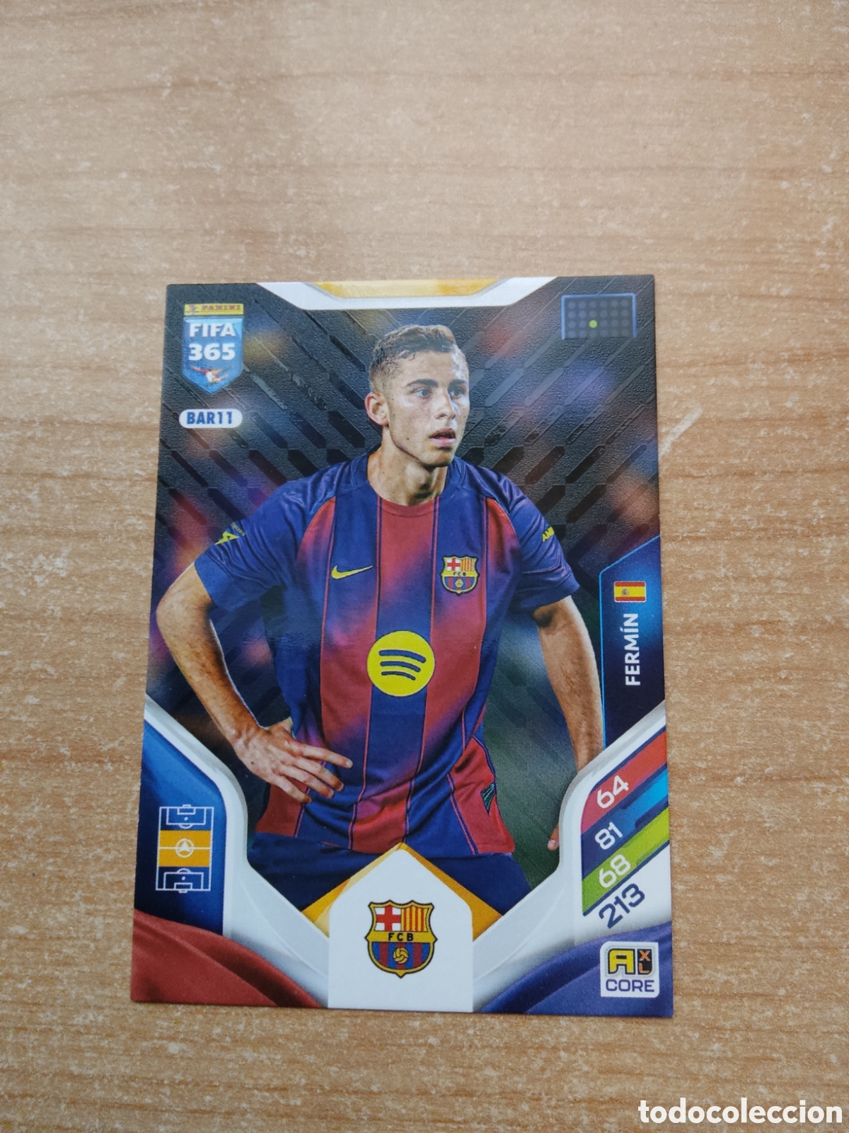 Cromos de f&uacute;tbol: 11 FERMIN BARCELONA FIFA 365 ADRENALYN 2026