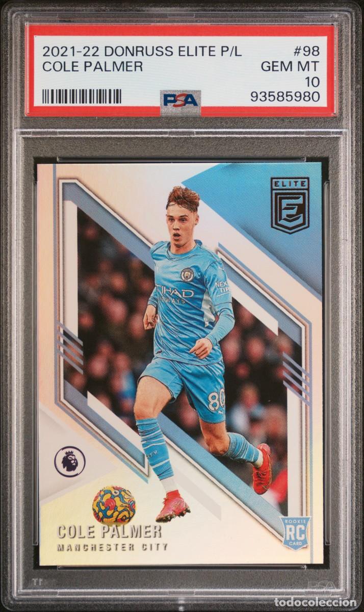 Cromos de f&uacute;tbol: Rookie Cole Palmer Manchester City Panini Donruss Elite 2021 22 PSA 10