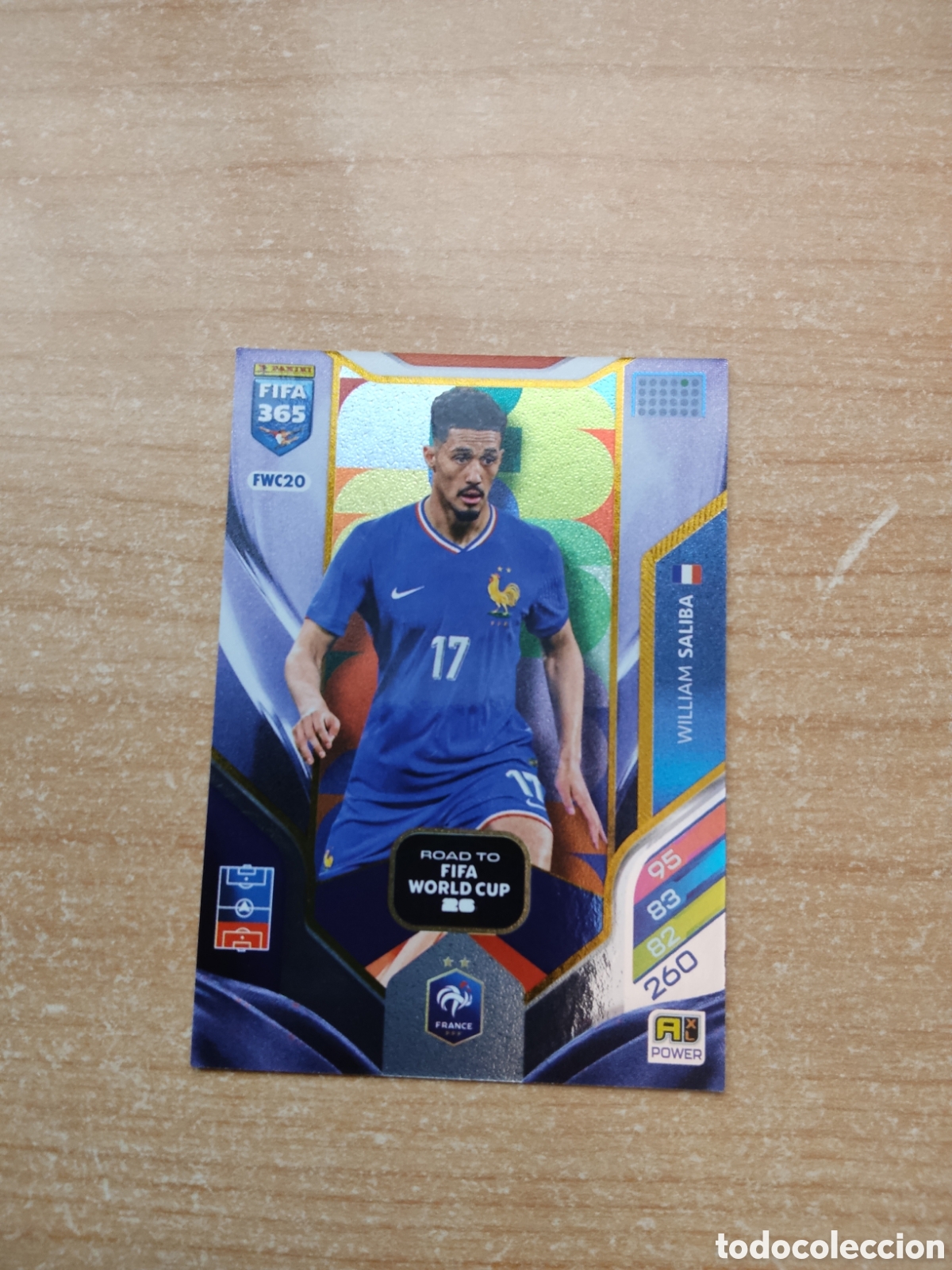 Cromos de f&uacute;tbol: FWC20 SALIBA FRANCIA ROAD TO FIFA WORLD CUP FIFA 365 ADRENALYN 2026