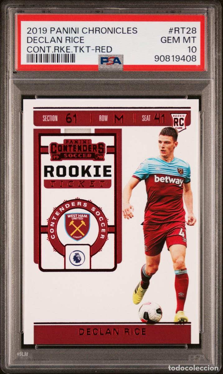 Cromos de f&uacute;tbol: Rookie Declan Rice #RT28 West Ham United Panini Contenders Soccer 2019 20 PSA 10