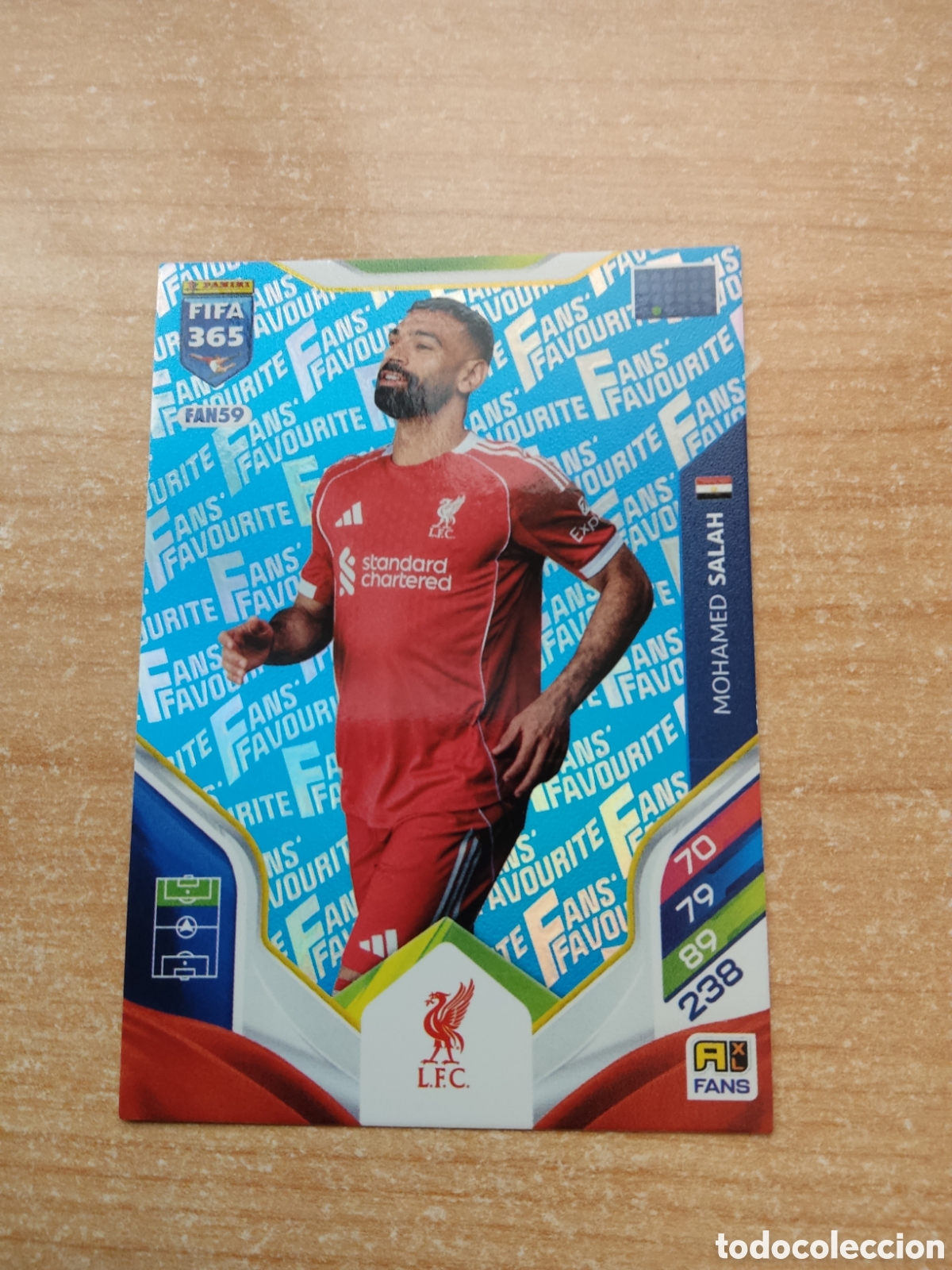 Cromos de f&uacute;tbol: FAN59 SALAH AZUL LIVERPOOL FIFA 365 ADRENALYN 2026