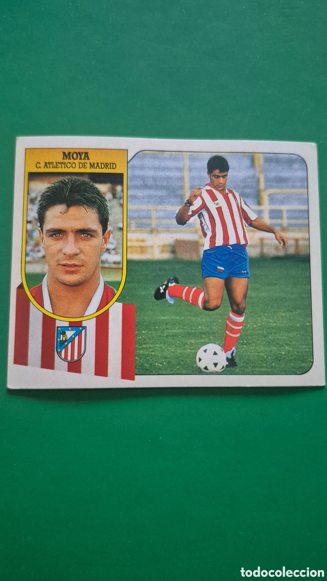 Cromos de f&uacute;tbol: MOYA ATLETICO MADRID FICHAJE 2 LIGA ESTE 1991/92 91 92 CARTON NUNCA PEGADO SIN PEGAR