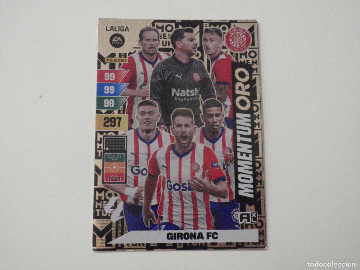 Cromos de f&uacute;tbol: GIRONA FC MOMENTUM ORO. Trading card LIGA Adrenalyn XL 2023 2024. Panini 23 24