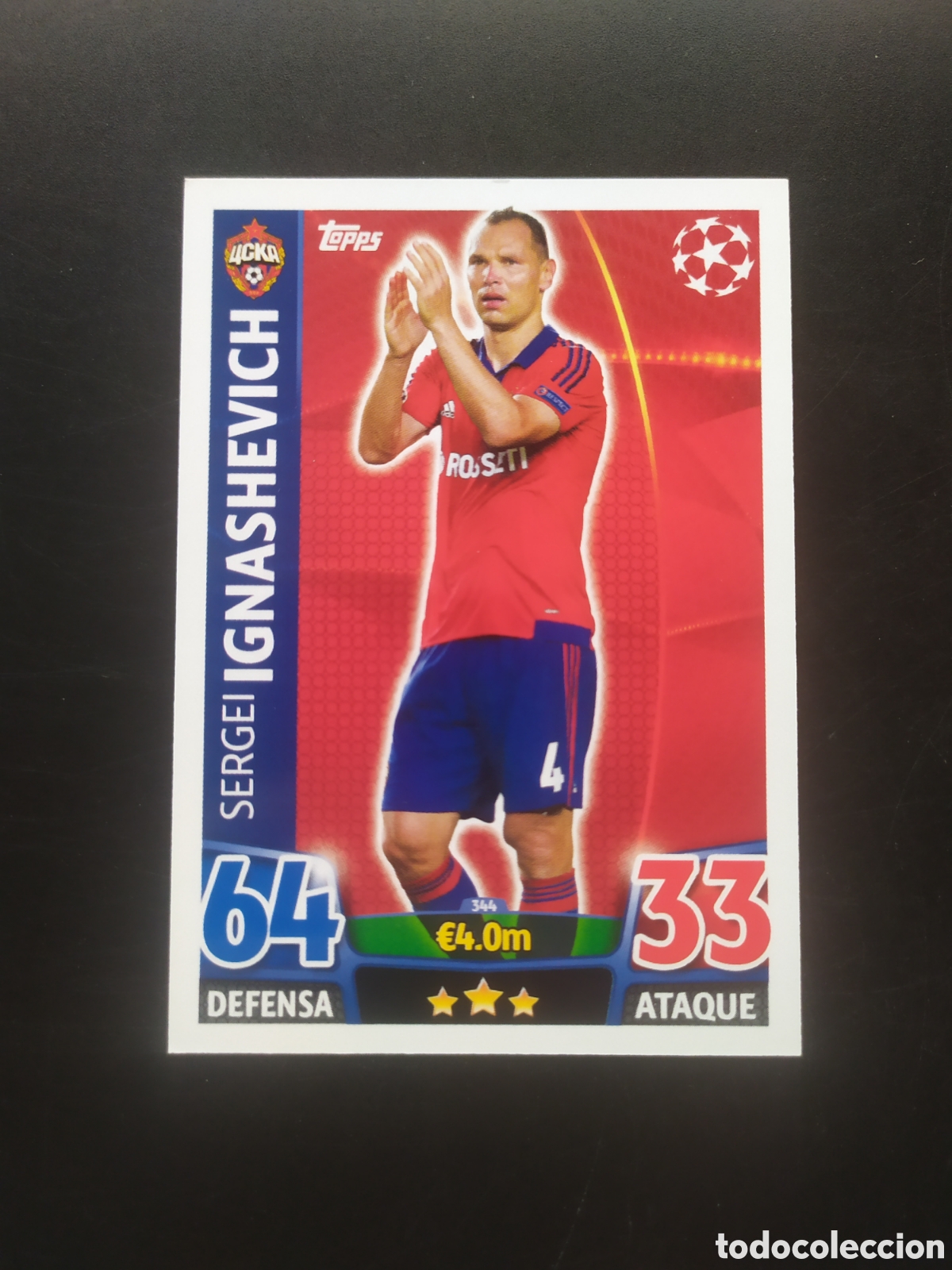 Figurine di Calcio: UEFA Champions match attax topps 2015 2016 15 16 Ignashevich n&deg; 344 CSKA Moscu