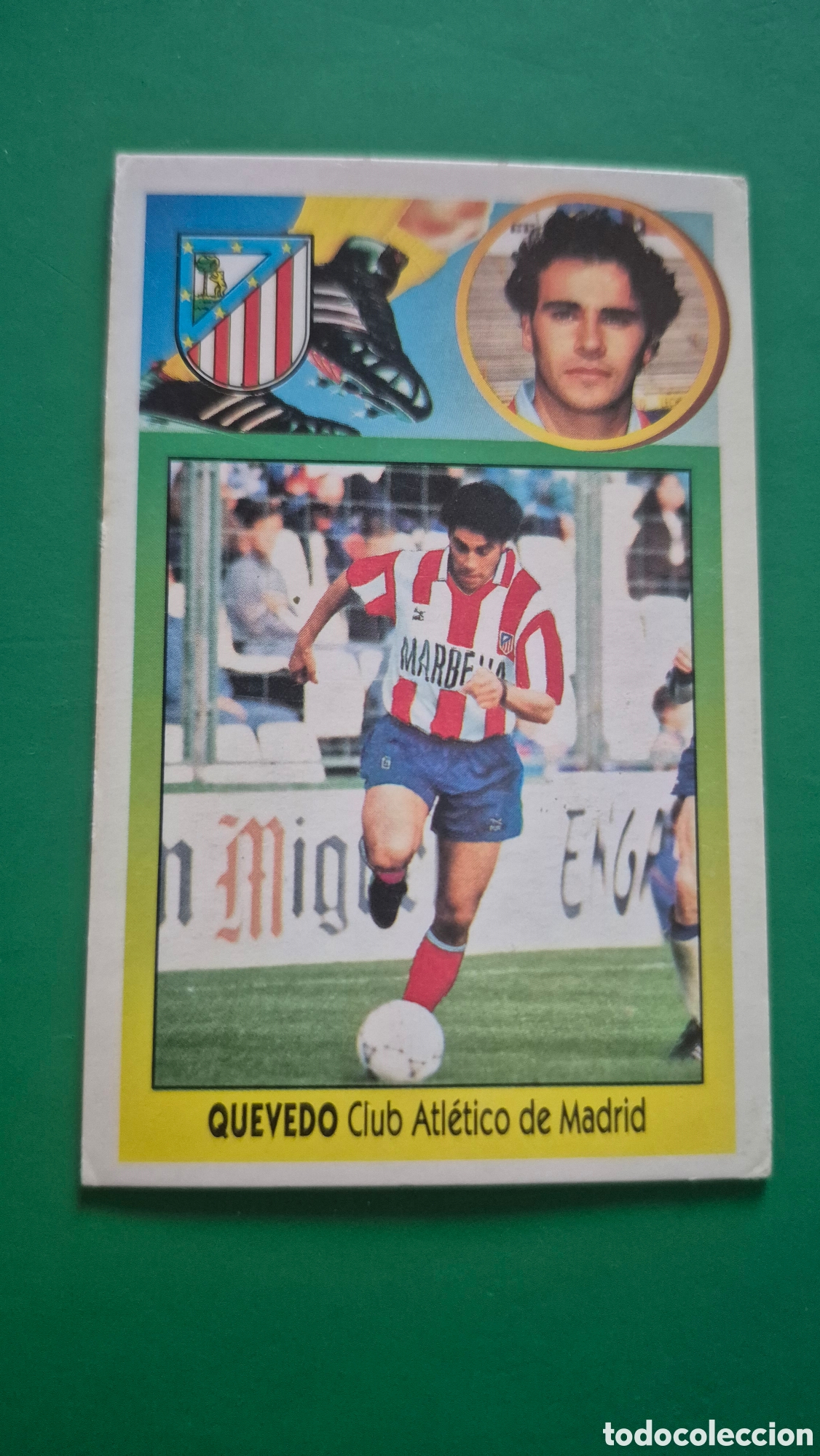 Figurine di Calcio: QUEVEDO ATLETICO MADRID FICHAJE 3 LIGA ESTE 1993/94 93 94 CARTON DESPEGADO