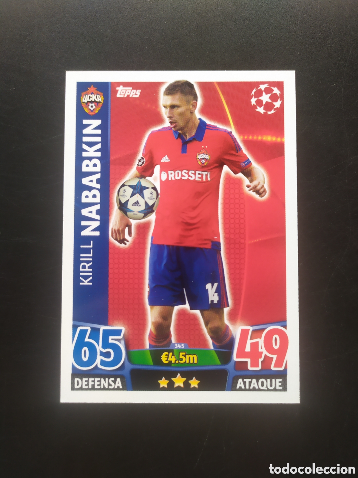 Cromos de f&uacute;tbol: UEFA Champions match attax topps 2015 2016 15 16 Nababkin n&deg; 345 CSKA Moscu