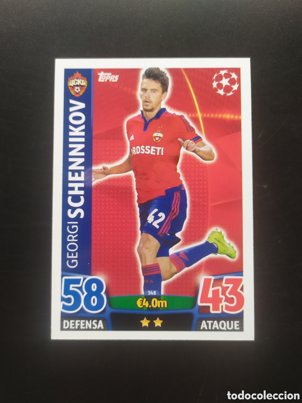 Cromos de f&uacute;tbol: UEFA Champions match attax topps 2015 2016 15 16 Schennikov n&deg; 348 CSKA Moscu