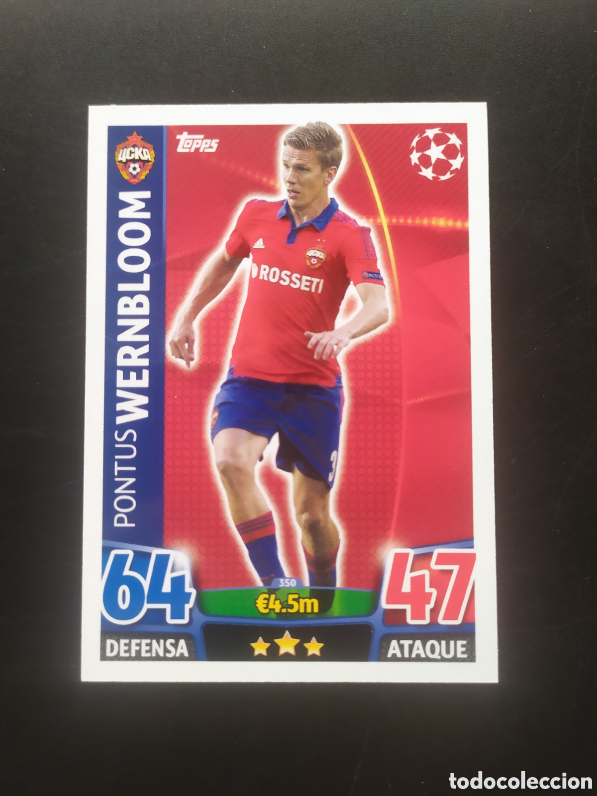Cromos de f&uacute;tbol: UEFA Champions match attax topps 2015 2016 15 16 Wernbloom n&deg; 350 CSKA Moscu