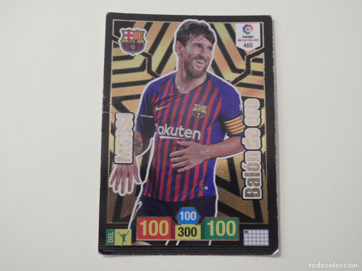 Cromos de f&uacute;tbol: 465 MESSI Barcelona BAL&Oacute;N DE ORO. Trading card Adrenalyn Liga 2018 2019 Panini 18 19