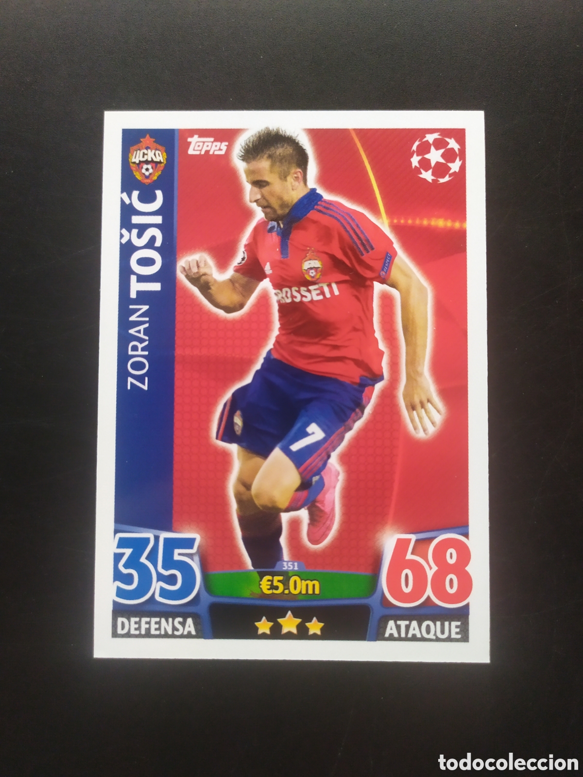 Cromos de f&uacute;tbol: UEFA Champions match attax topps 2015 2016 15 16 Tosic n&deg; 351 CSKA Moscu