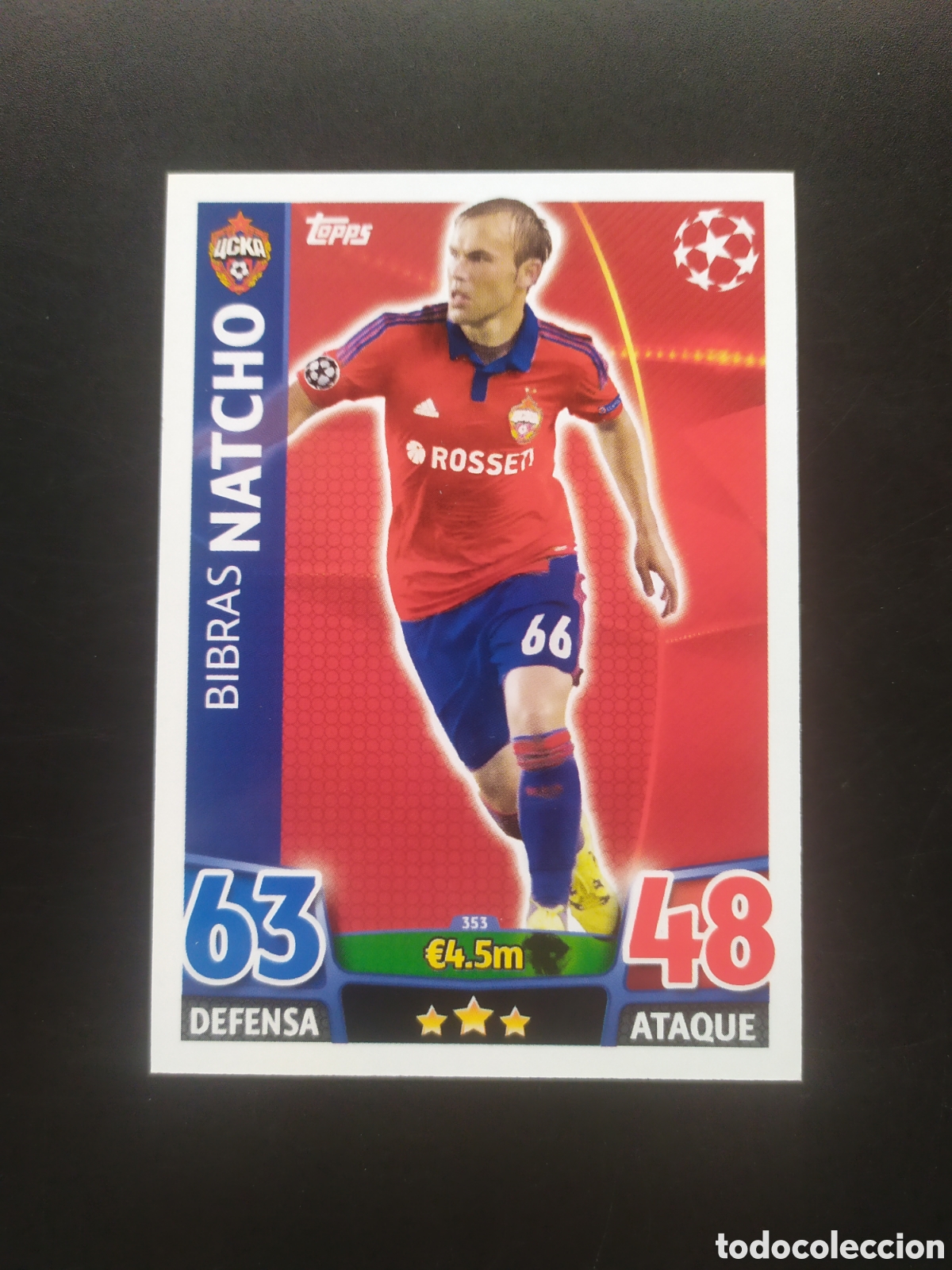 Cromos de f&uacute;tbol: UEFA Champions match attax topps 2015 2016 15 16 Natcho n&deg; 353 CSKA Moscu