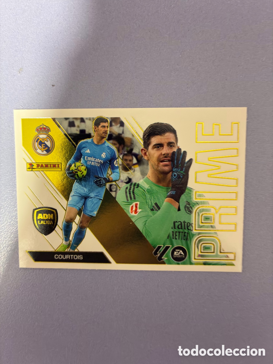 Cromos de f&uacute;tbol: Cromo Thibaut Courtois ADN LaLiga / PRIME N&ordm; 3 - Liga Este 26-27 Panini (Especial Dorado, Sin Pegar)
