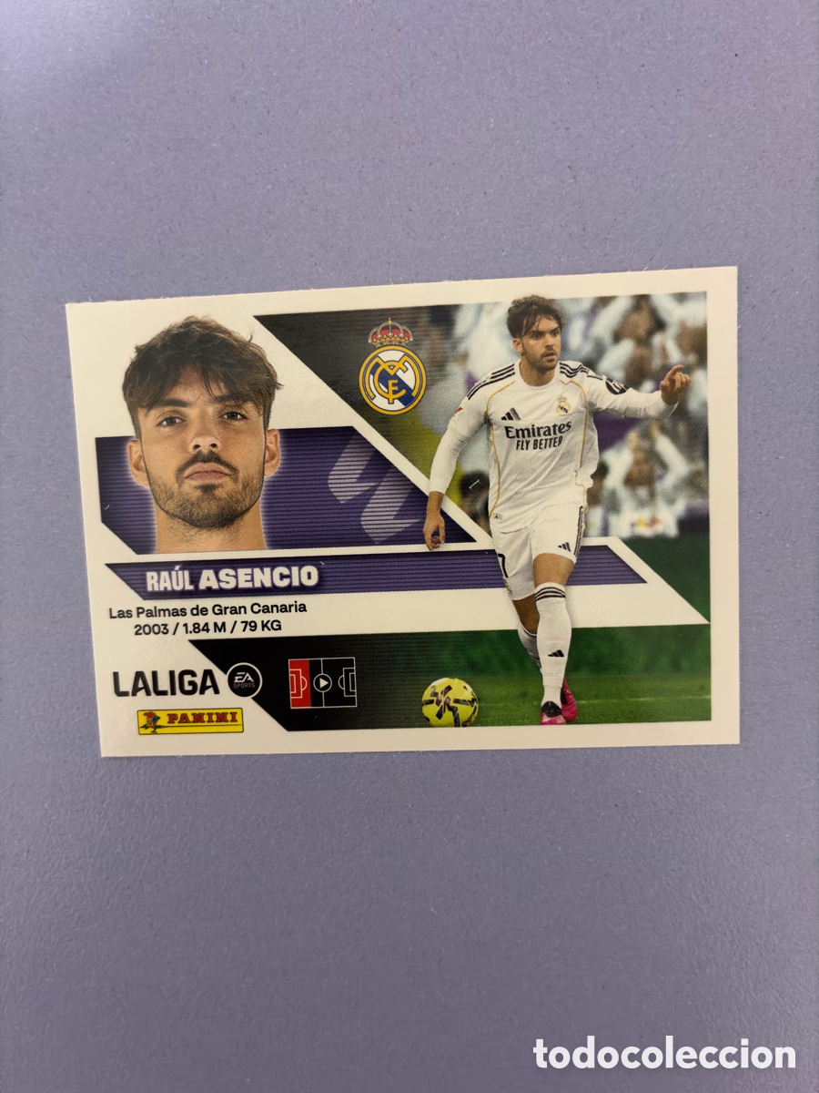 Figurine di Calcio: Cromo Ra&uacute;l Asencio (Real Madrid) N&ordm; 7 - Colecci&oacute;n Este LIGA 2026-27 Panini (Sin Pegar)