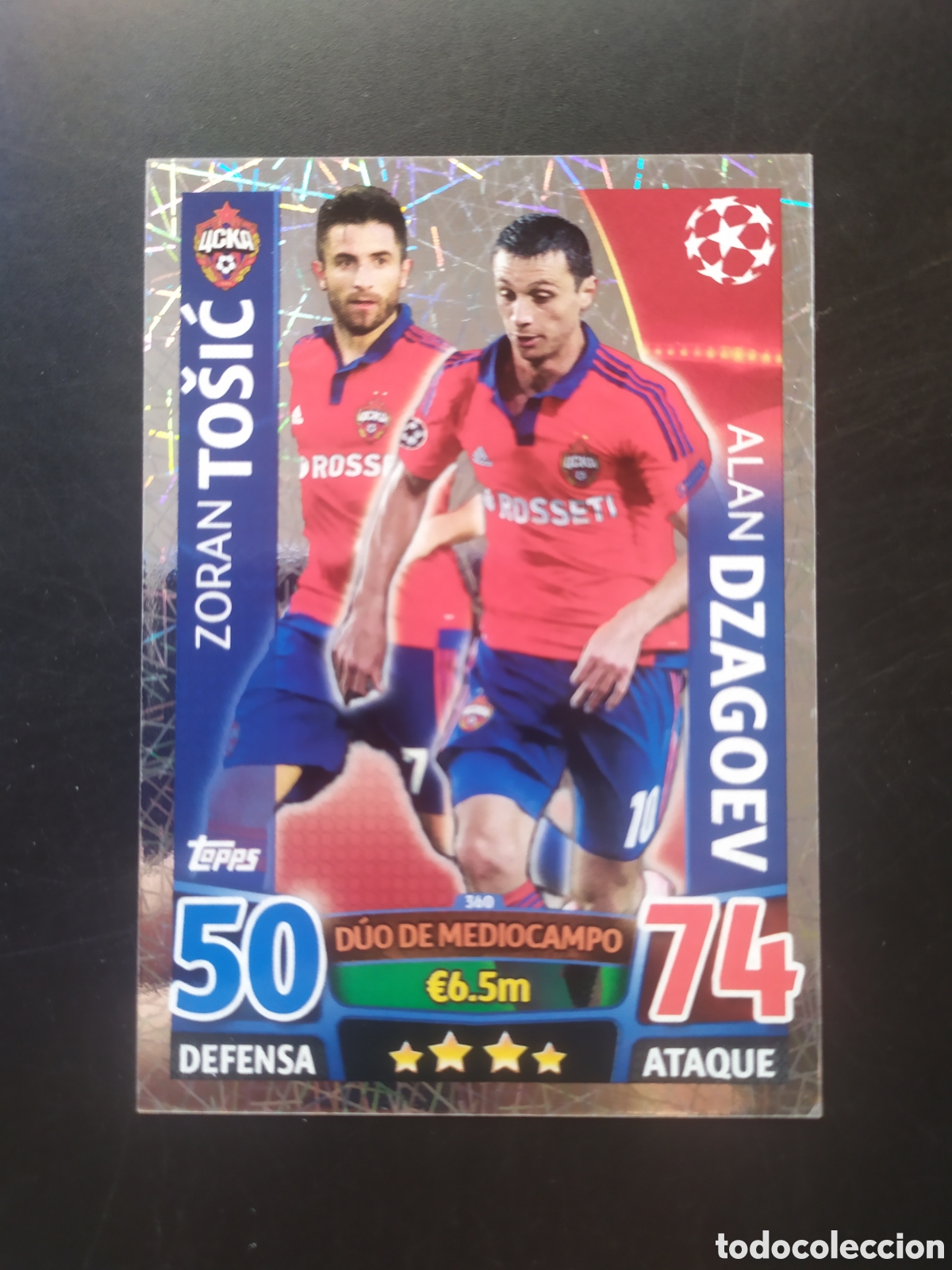 Figurine di Calcio: UEFA Champions match attax topps 2015 2016 15 16 Tosic Dzagoev n&deg; 360 CSKA Moscu