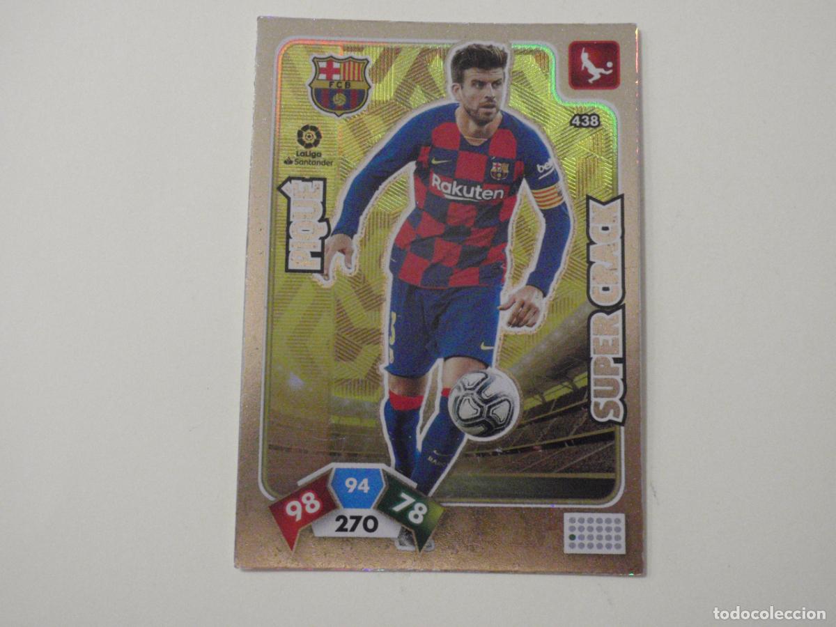 Cromos de f&uacute;tbol: Carta 438 PIQU&Eacute; Barcelona SUPER CRACK. Trading card Adrenalyn Liga 2019 2020. Panini 19 20