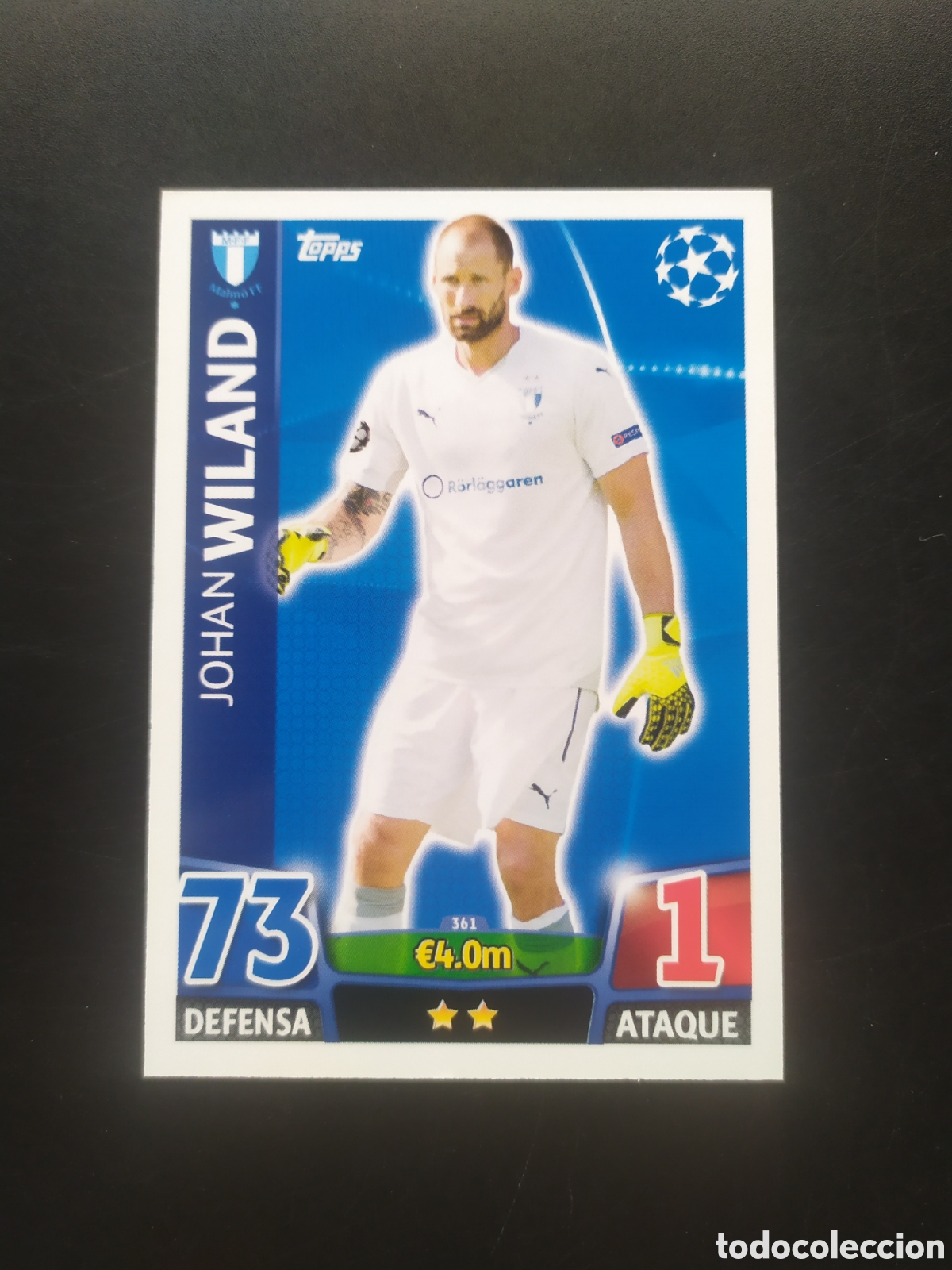 Cromos de f&uacute;tbol: UEFA Champions match attax topps 2015 2016 15 16 Wiland n&deg; 361 Malmo FF