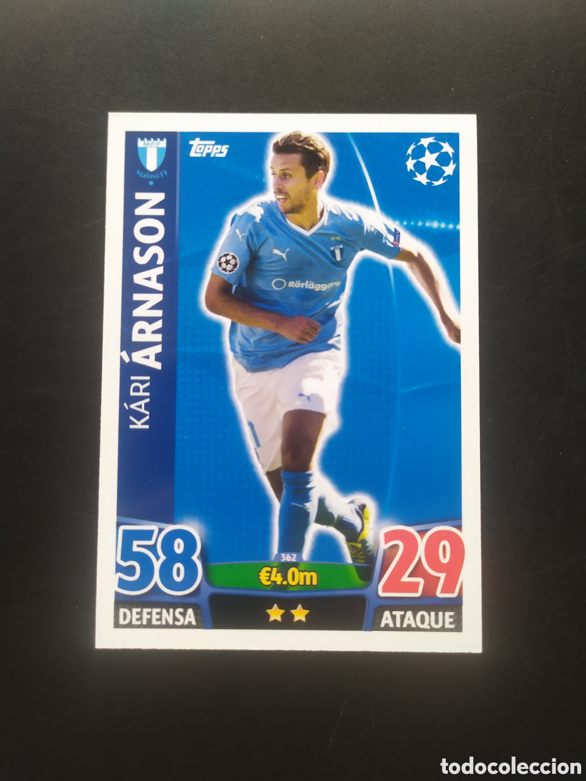 Cromos de f&uacute;tbol: UEFA Champions match attax topps 2015 2016 15 16 Arnason n&deg; 362 Malmo FF