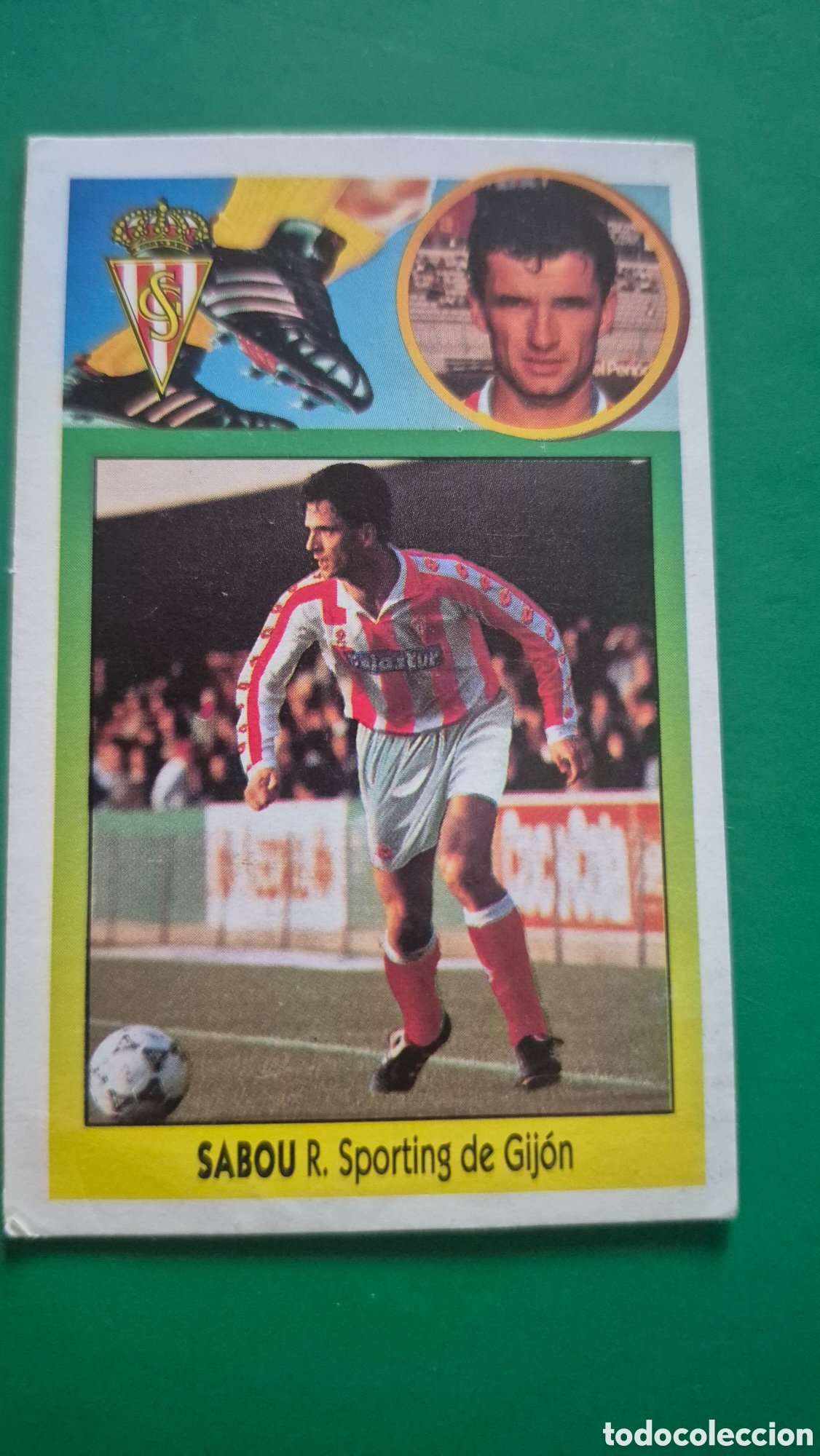 Cromos de f&uacute;tbol: L3 SABOU SPORTING DE GIJON FICHAJE 13 LIGA ESTE 1993 1994 93 94 CARTON NUNCA PEGADO SIN PEGAR