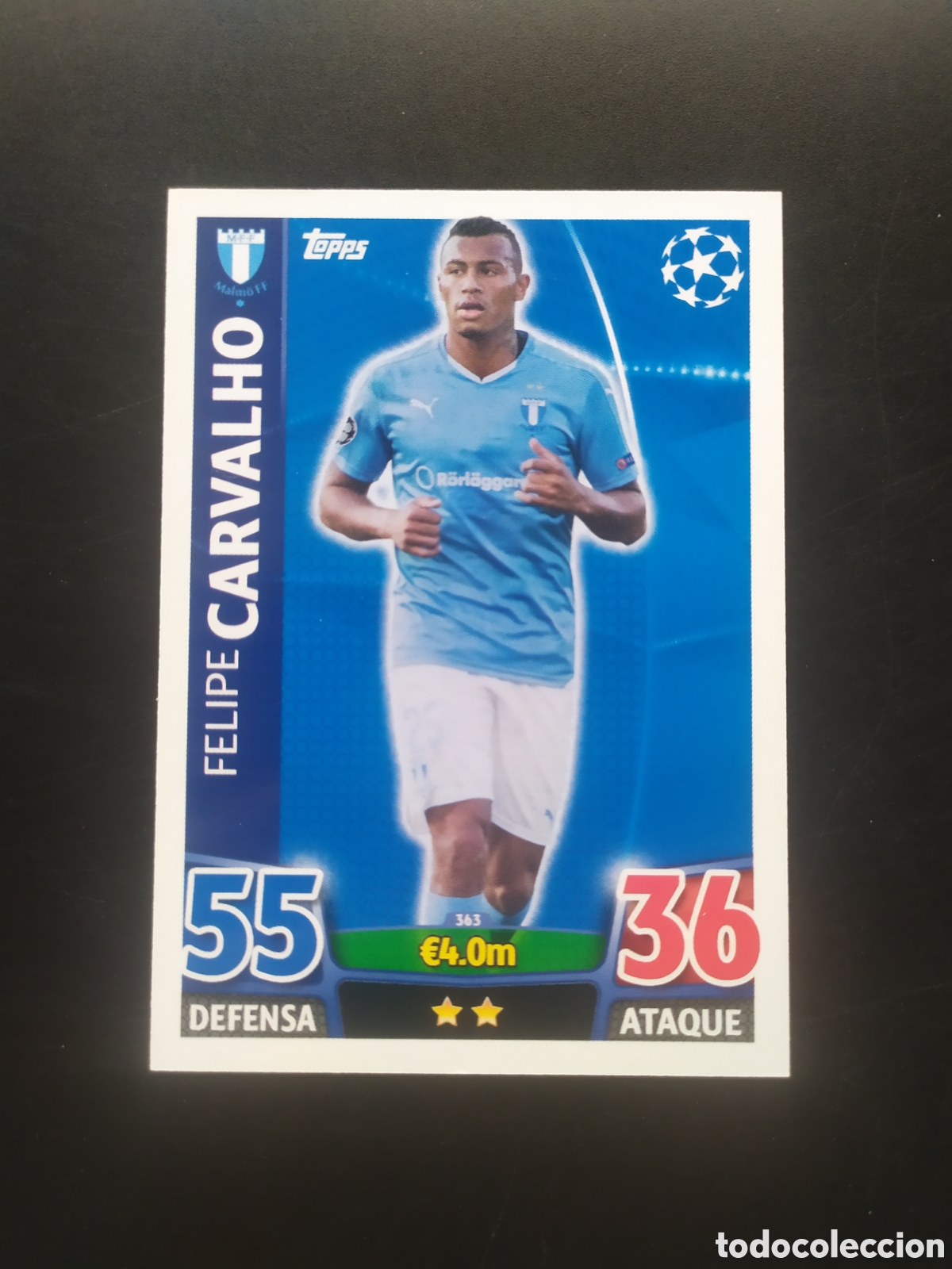 Cromos de f&uacute;tbol: UEFA Champions match attax topps 2015 2016 15 16 Carvalho n&deg; 363 Malmo FF