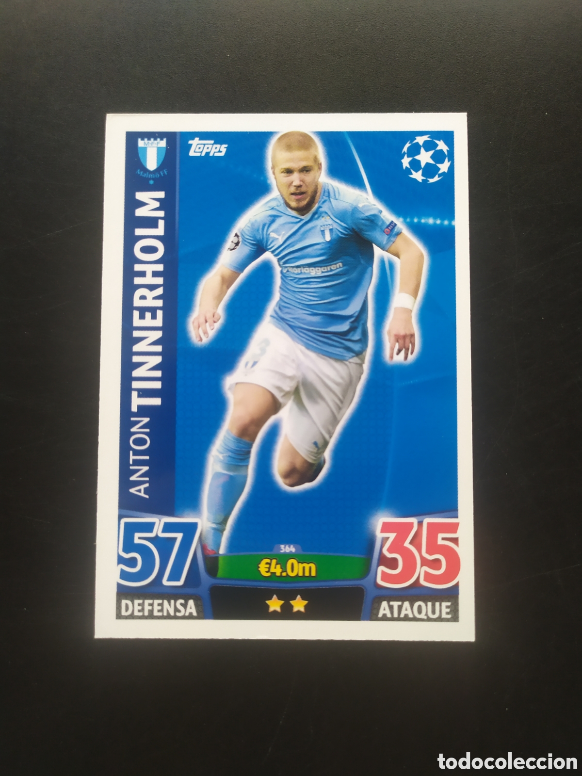 Cromos de f&uacute;tbol: UEFA Champions match attax topps 2015 2016 15 16 Tinnerholm n&deg; 364 Malmo FF