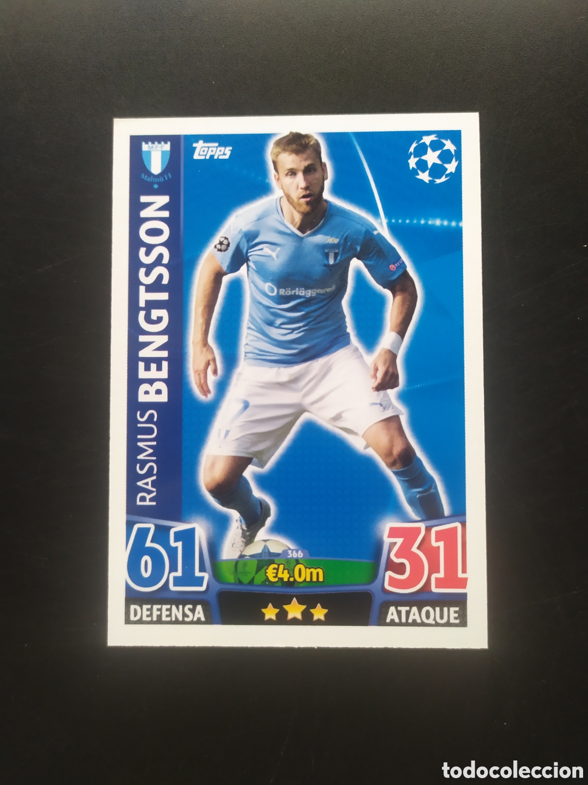 Cartes &agrave; collectionner de Football: UEFA Champions match attax topps 2015 2016 15 16 Bengtsson n&deg; 366 Malmo FF