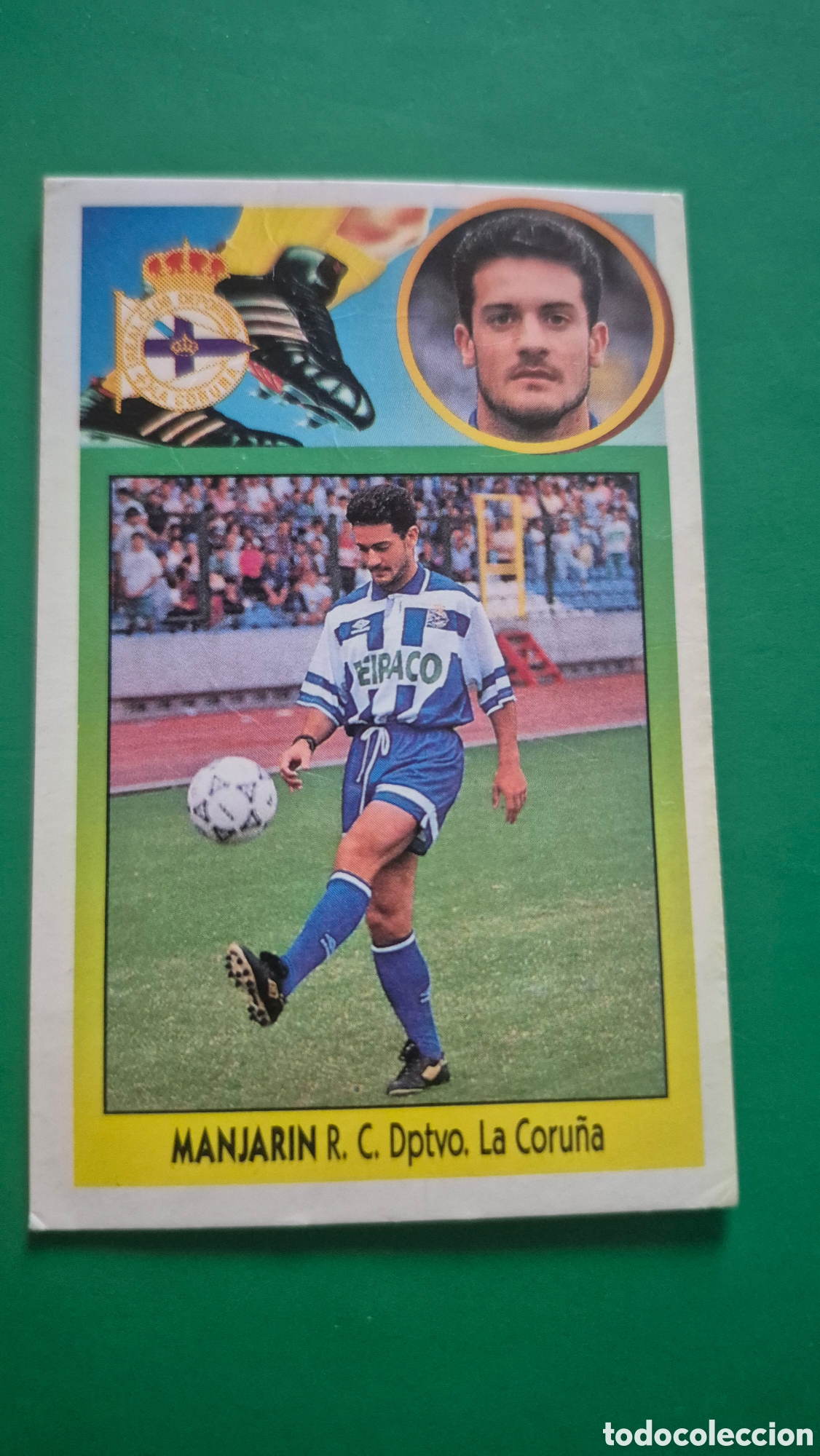 Cromos de f&uacute;tbol: MANJARIN DEPORTIVO DE LA CORU&Ntilde;A FICHAJE 16 LIGA ESTE 1993 1994 93 94 CARTON DESPEGADO