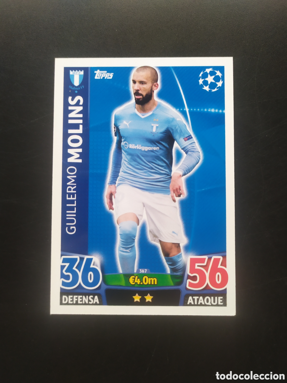 Cromos de f&uacute;tbol: UEFA Champions match attax topps 2015 2016 15 16 Molins n&deg; 367 Malmo FF