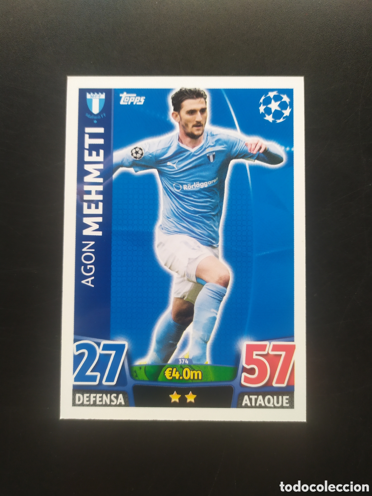 Cromos de f&uacute;tbol: UEFA Champions match attax topps 2015 2016 15 16 Mehmeti n&deg; 374 Malmo FF