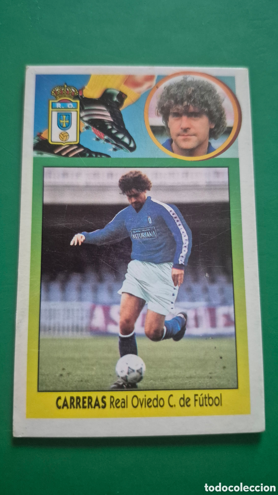 Cromos de f&uacute;tbol: CARRERAS REAL OVIEDO FICHAJE 24 LIGA ESTE 1993 1994 93 94 CARTON NUNCA PEGADO SIN PEGAR