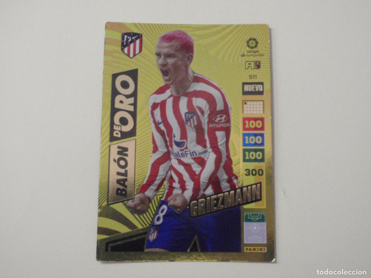 Cromos de f&uacute;tbol: Carta 511 GRIEZMANN Atl&eacute;tico NUEVO BALON DE ORO. Trading card Adrenalyn Liga 2022 2023. Panini 22 23