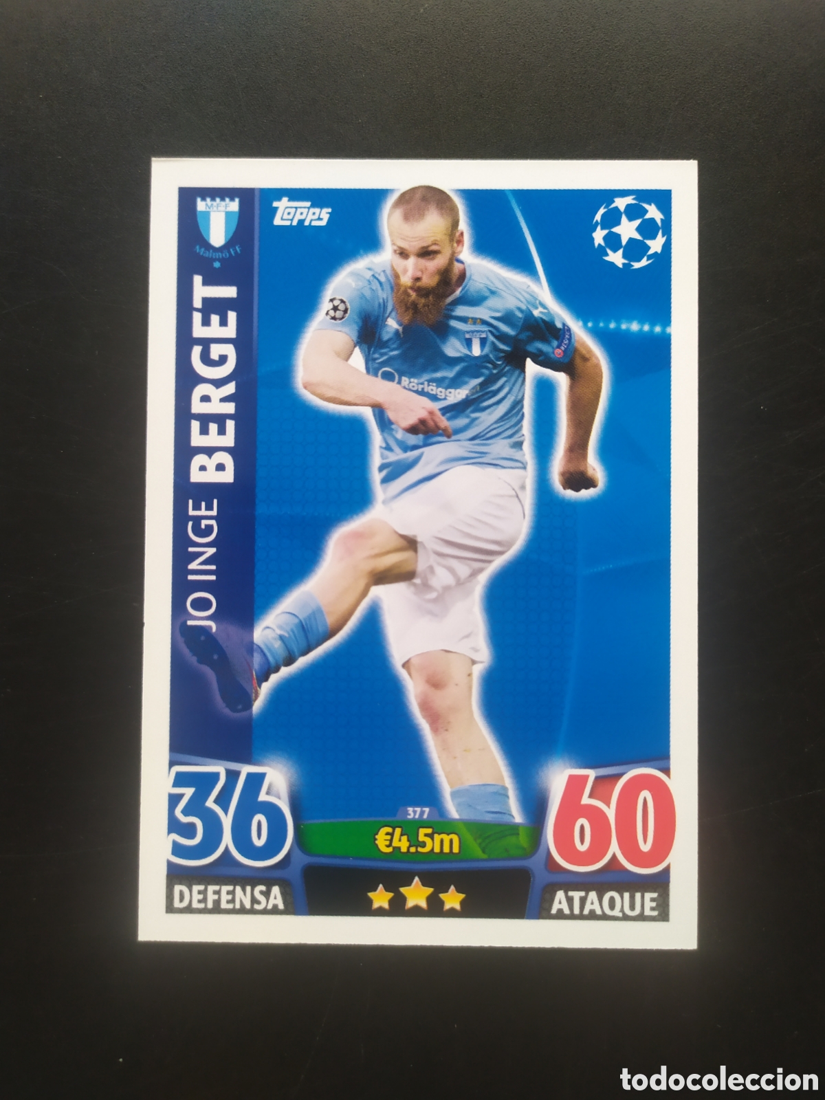 Cromos de f&uacute;tbol: UEFA Champions match attax topps 2015 2016 15 16 Berget n&deg; 377 Malmo FF