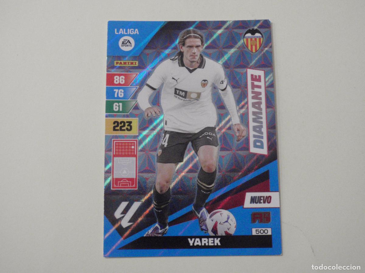 Cromos de f&uacute;tbol: Carta 500 YAREK Valencia NUEVO DIAMANTE. Trading card Adrenalyn Liga 2023 2024. Panini 23 24